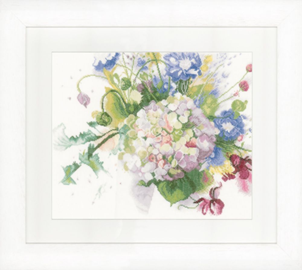Набор для вышивания нитками Lanarte, Hortensia, 40х33 см