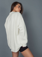 Свитшот женский оверсайз с принтом fashion girls молочный