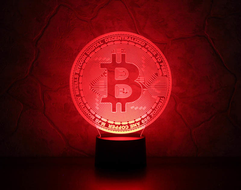 3Д-светильник "Биткоин" (Bitcoin)