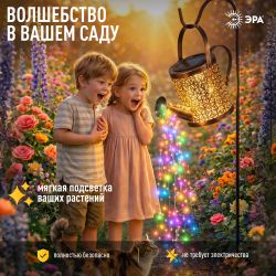 Светильник уличный ЭРА ERAFS025 - 07 на солнечной батарее Лейка мультиколор 81 см | Садовые декоративные светильники