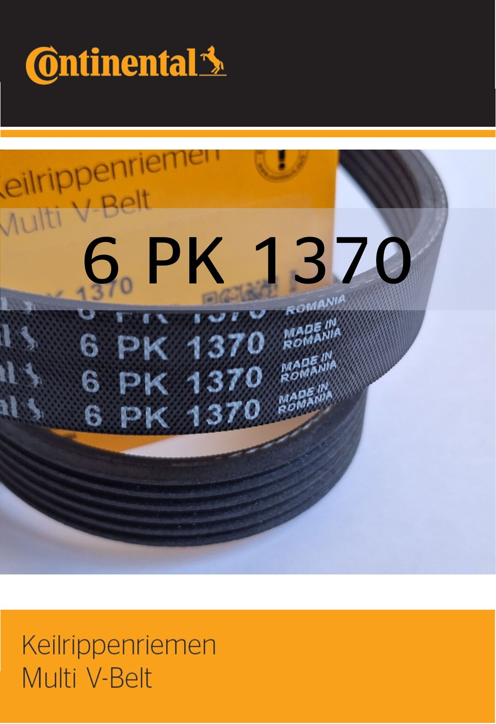 Ремень поликлиновой Contitech Continental 6PK1370 (406-1308020-10; ЗМЗ-406; с ГУР)