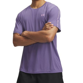 Мужская теннисная футболка Under Armour Tech Taping - purple luxe/pink dawn