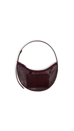 ALAÏA СУМКА ONE PIECE DEMI LUNE ИЗ ЗАМШИ В СЕТОЧКУ, КОРИЧНЕВЫЙ