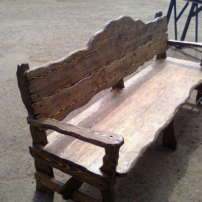 Скамейка для беседки из массива лиственницы (2х0,5 м