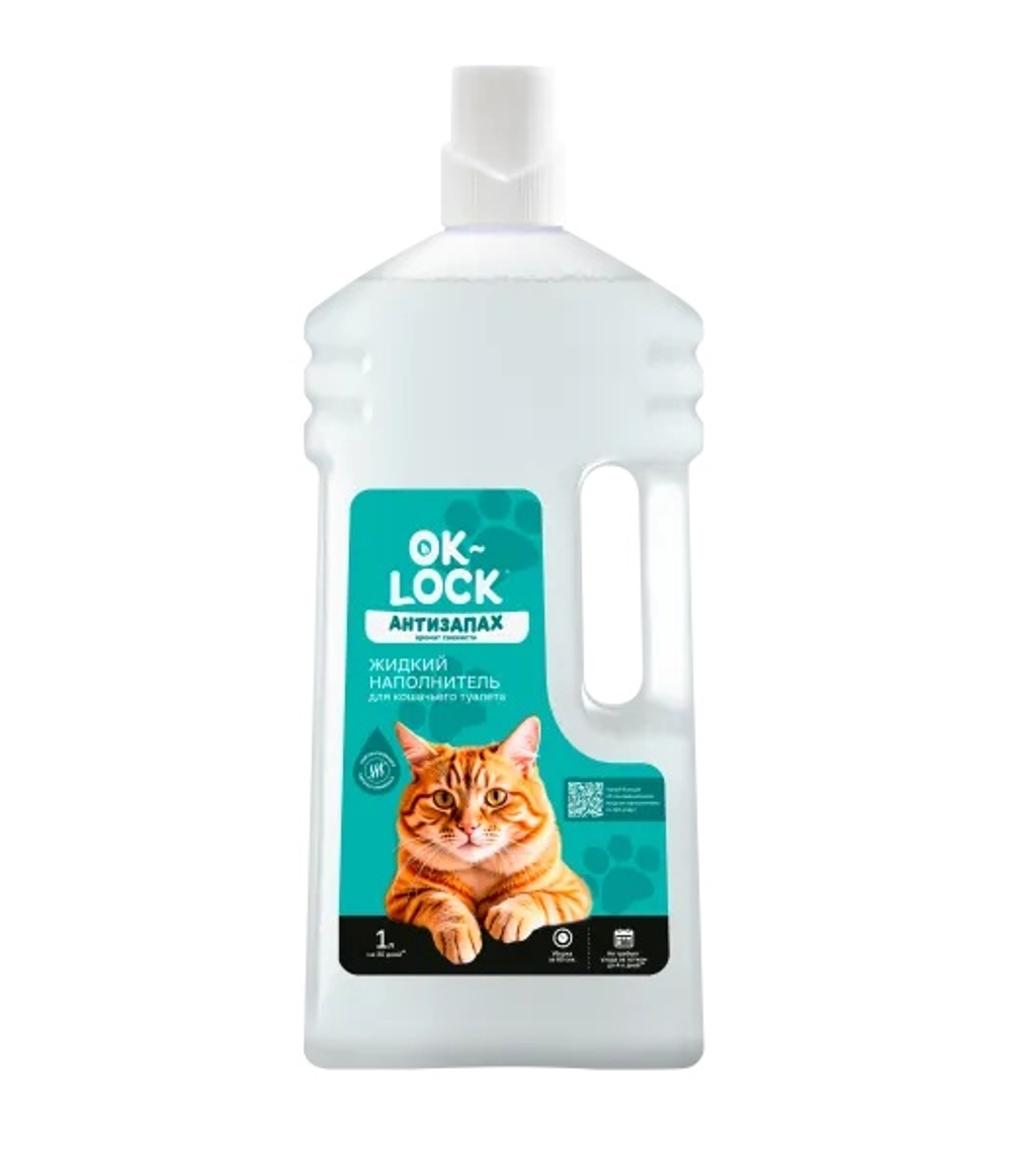 Наполнитель Ok-Lock Жидкий наполнитель Свежесть для кошек 1 л
