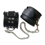 Черные кожаные оковы на липучках Sitabella BDSM Accessories 3073-1