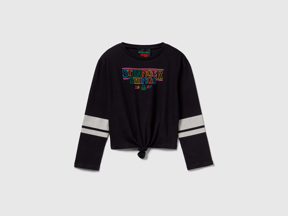 Benetton Футболка из 100% хлопка c принтом «Stranger Things», черный