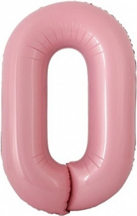 К Мини-цифра 0 Розовый 16''/41 см