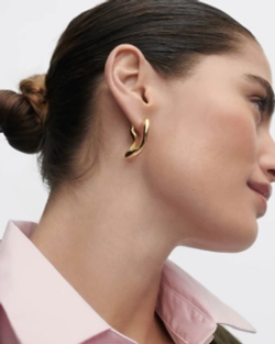 Серьги Sense Hoops серебро 925 пробы покрытое золотом