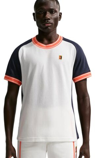 Мужская теннисная футболка Nike Court Heritage Tennis - sail/dark obsidian