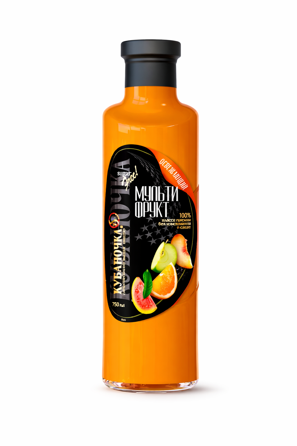 Нектар мультифруктовый Тропический с мякотью ТМ Кубаночка ст/бут 0,75 л
