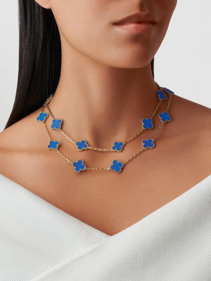Колье Van Cleef & Arpels Vintage Alhambra с агатом 20 мотивов