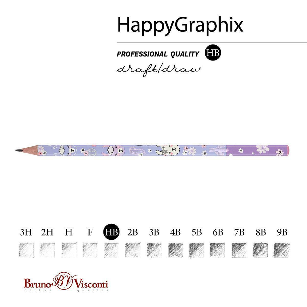 Карандаш ч/г НВ "HappyGraphix. Цирк. Ламы" (Bruno Visconti)