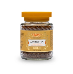 Кофе растворимый Sumatra Indocafe с добавлением молотого кофе, стеклянная банка 125 г