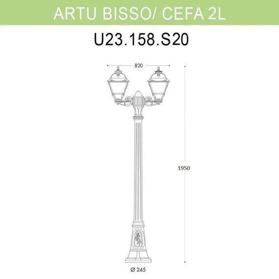 Наземный фонарь Cefa U23.158.S20.VXE27 Fumagalli