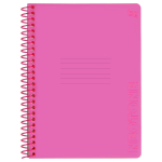 Тетрадь 48л. А5, клетка на пластиковом гребне, пластиковая обложка "Neon. Pink" (BG)