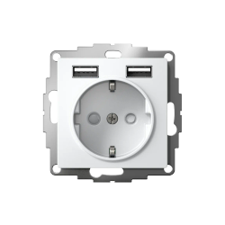 ATLASDESIGN РОЗЕТКА 16А c 2 USB A+A, 5В/2,4А, 2х5В/1,2А, механизм, ЛОТОС