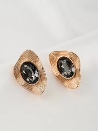 Клипсы Адриана с серыми кристаллами