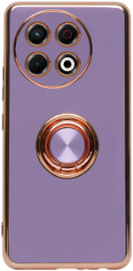 Стильный глянцевый чехол для TECNO SPARK 30 PRO с кольцом-подставкой и бархатной подкладкой