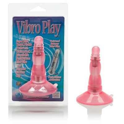 Анальная вибровтулка на присоске с вибрацией Vibro Play (Цвет: розовый)