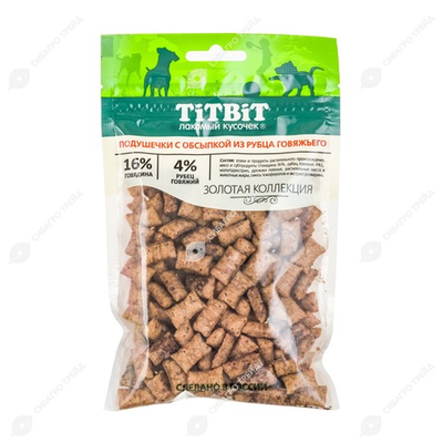 TitBit лакомство для собак подушечки рубец 100г