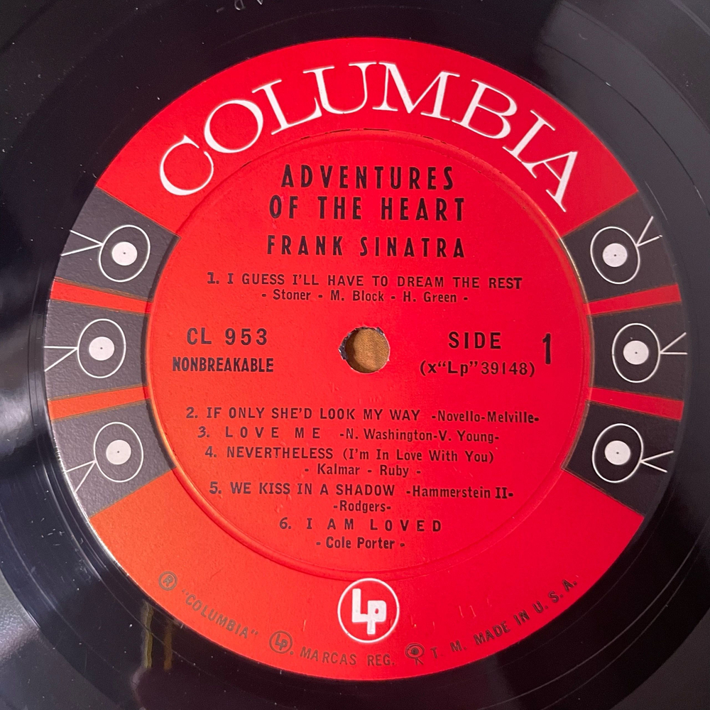 Винтажная виниловая пластинка LP Frank Sinatra, Adventures Of The Heart (США 1957) 6 Глазая Columbia