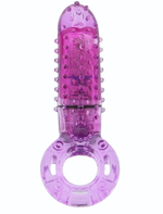 Фиолетовое эрекционное кольцо с вибрацией и пальчиком OYEAH PURPLE (Цвет: фиолетовый)