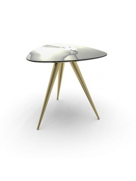 Приставной столик Seletti Two of Spades, серый, золотой
