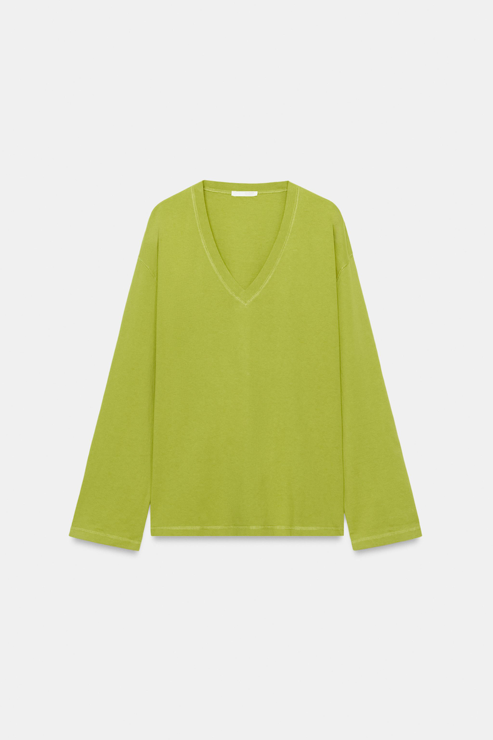 ХЛОПКОВАЯ ФУТБОЛКА С V-ОБРАЗНЫМ ВЫРЕЗОМ — ZARA