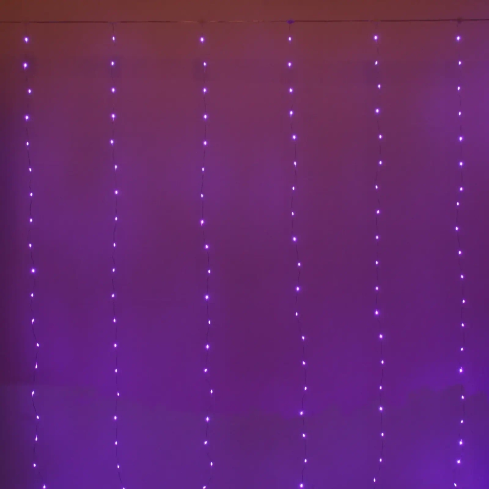 Гирлянда для дома ЗАНАВЕС «Magnificent» ш3* в2,8 м 280 ламп LED, прозрачн.пров, более 8 реж, с пультом Д/У на подвесах, IP-20, RG/RB (USB)