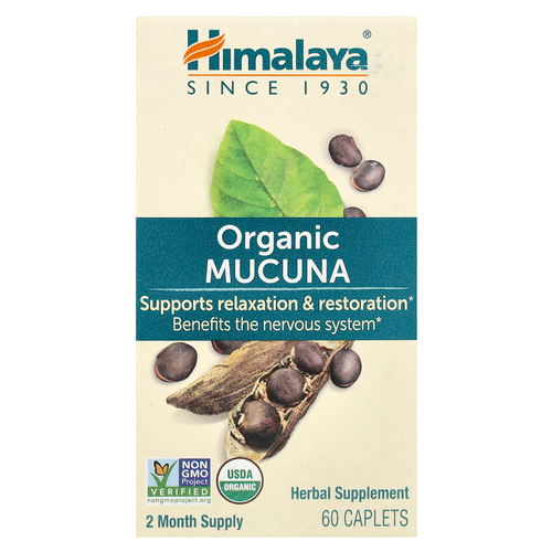 Himalaya, органическая мукуна, 60 капсул