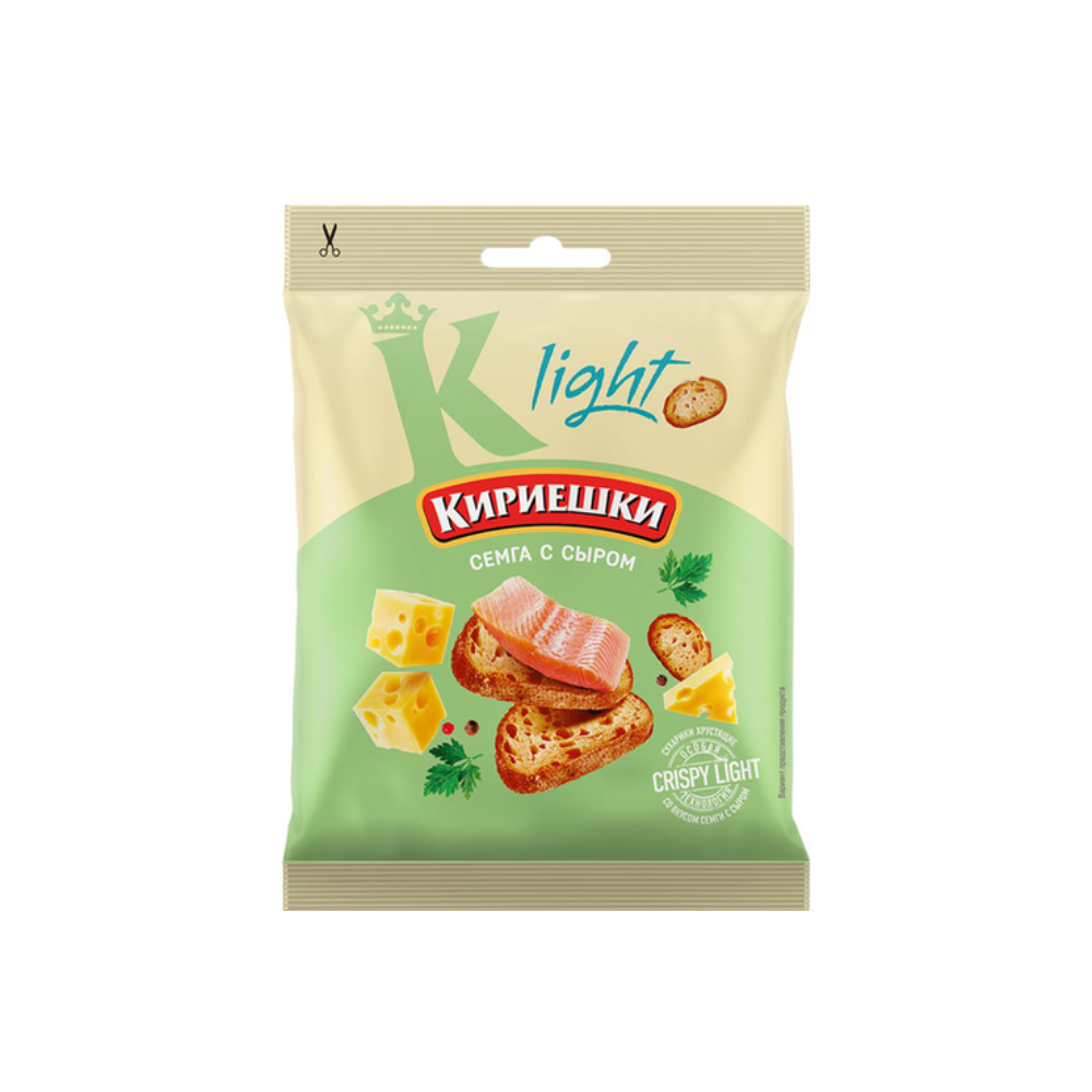Кириешки ржаные Light Семга и сыр 33 гр