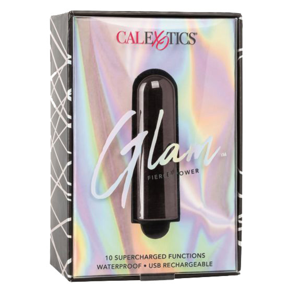 Черная перезаряжаемая вибропуля 9см California Exotic Novelties Glam SE-4406-10-3