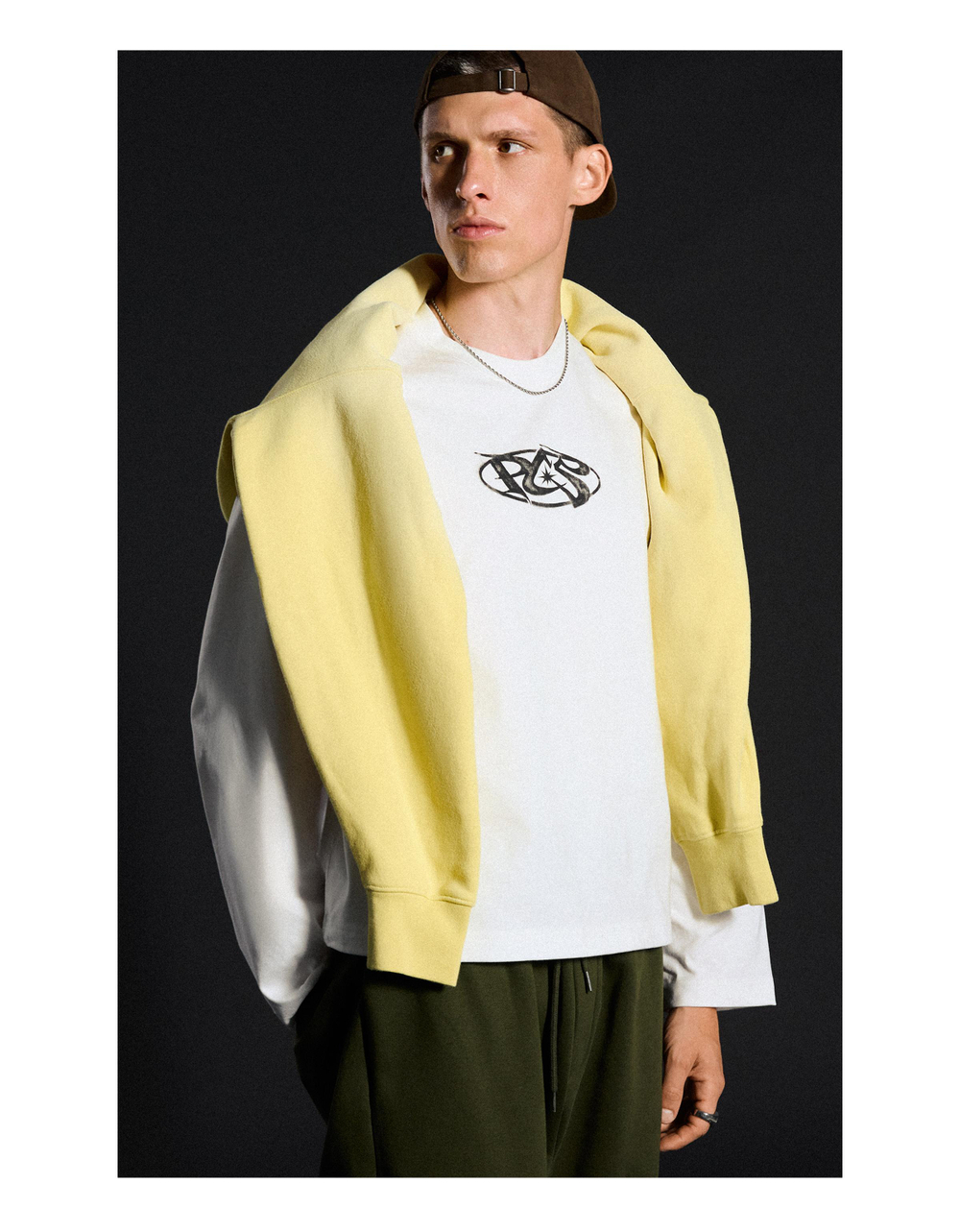 Мужской лонгслив с принтом, арт. 3789/116 - BERSHKA