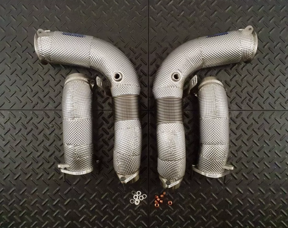 RedStar Exhaust Приемные трубы (Downpipes) без катализаторов с термозащитой BMW M5 G90 / G99 RS.G90M5.DP