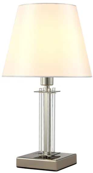 Интерьерная настольная лампа Nicolas NICOLAS LG1 NICKEL/WHITE Crystal Lux