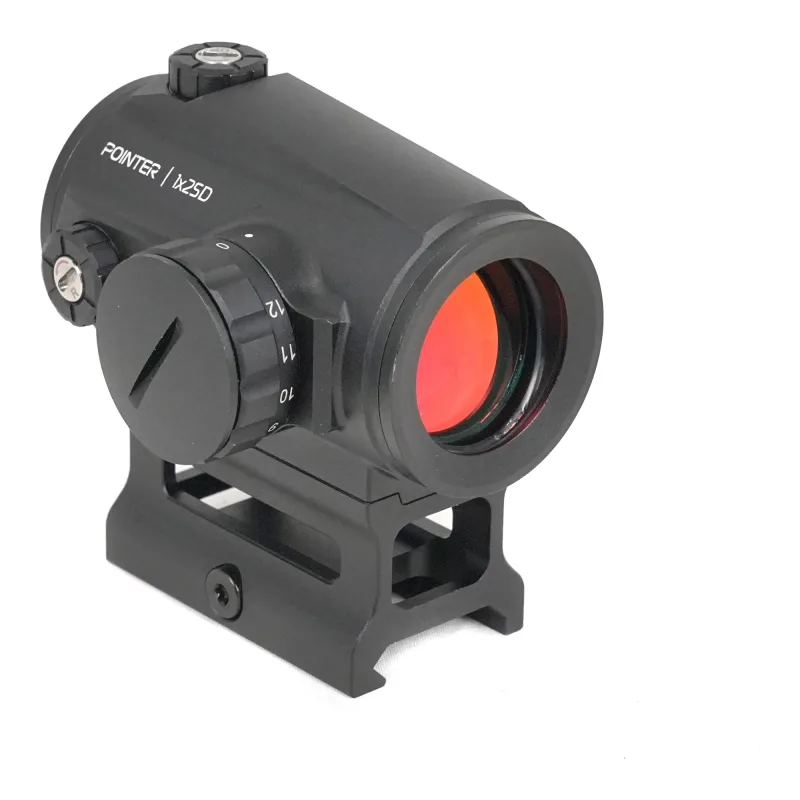 Коллиматорный прицел ARKON Pointer 1x25D / Аркон Поинтер 1 25 Д - вид со стороны объектива и органа регулировки