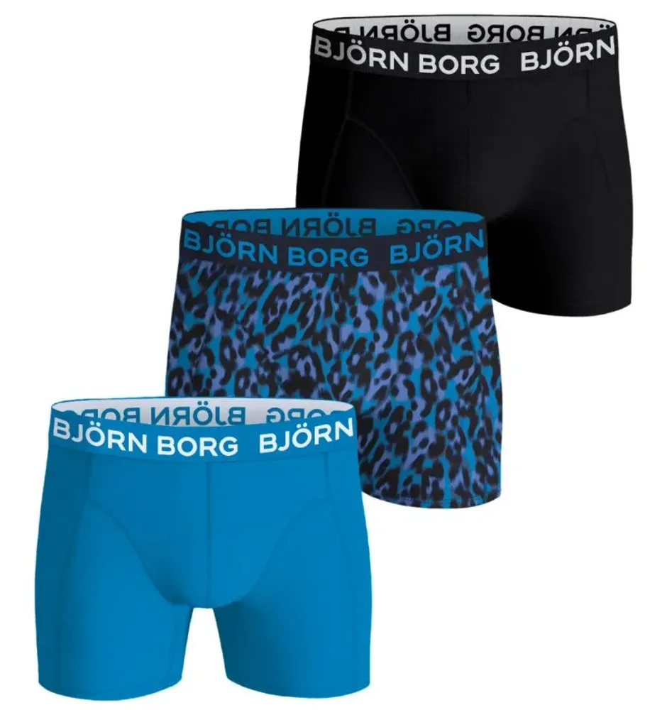 Мужские спортивные боксеры Björn Borg Cotton Stretch 3P - black/blue/print
