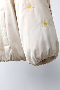 ZARA БОМБЕР С ВЫШИВКОЙ DAISY © DISNEY, ЭКРЮ