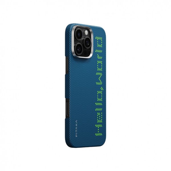 Чехол Pitaka Tactile Woven (Lumintex Edition) для iPhone 16 Pro, Привет Мир | Hello World