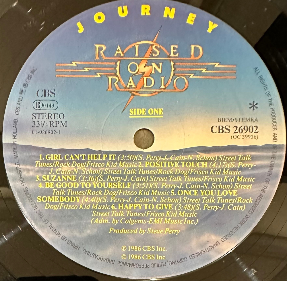 Journey - Raised On Radio (Голландия 1986г.)