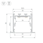 Профиль LINIA49-F-M-3000 BLACK (Arlight, Алюминий)
