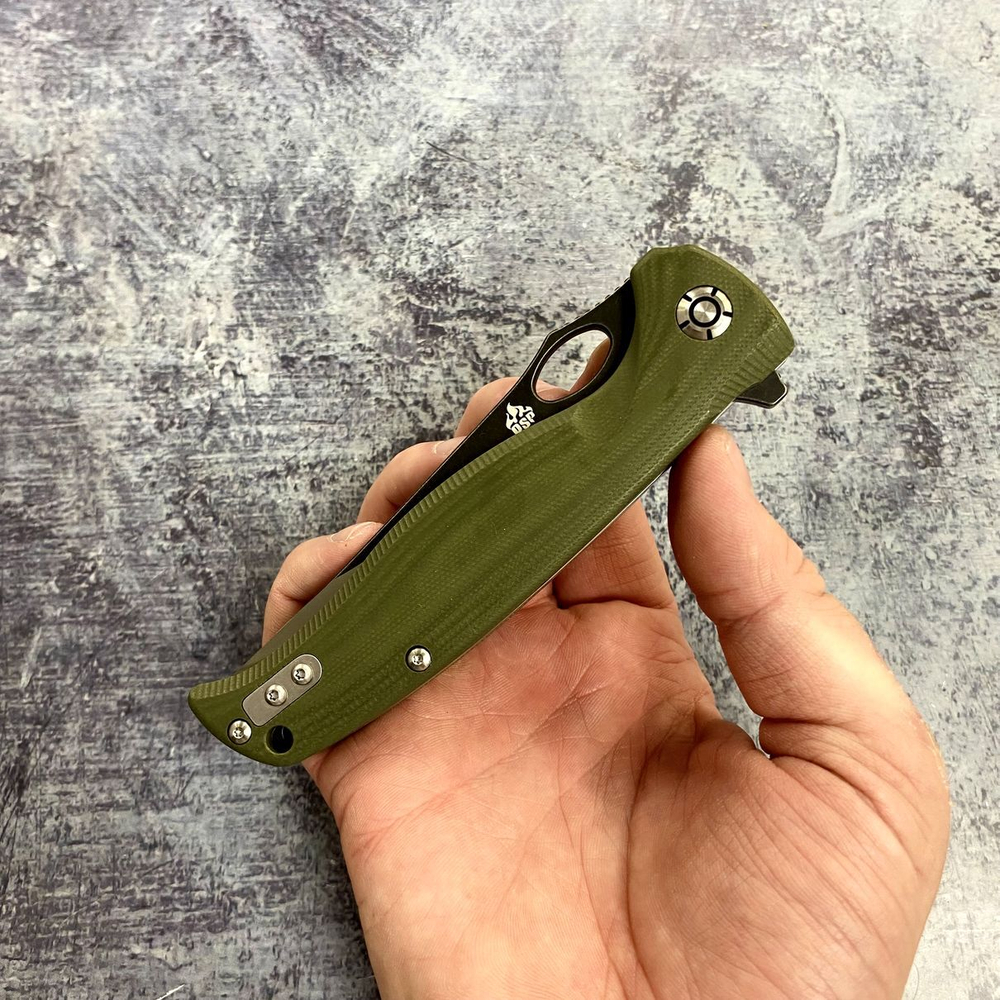 Складной нож QSP QS126-B GAVIAL, клинок D2, зеленая рукоять G10
