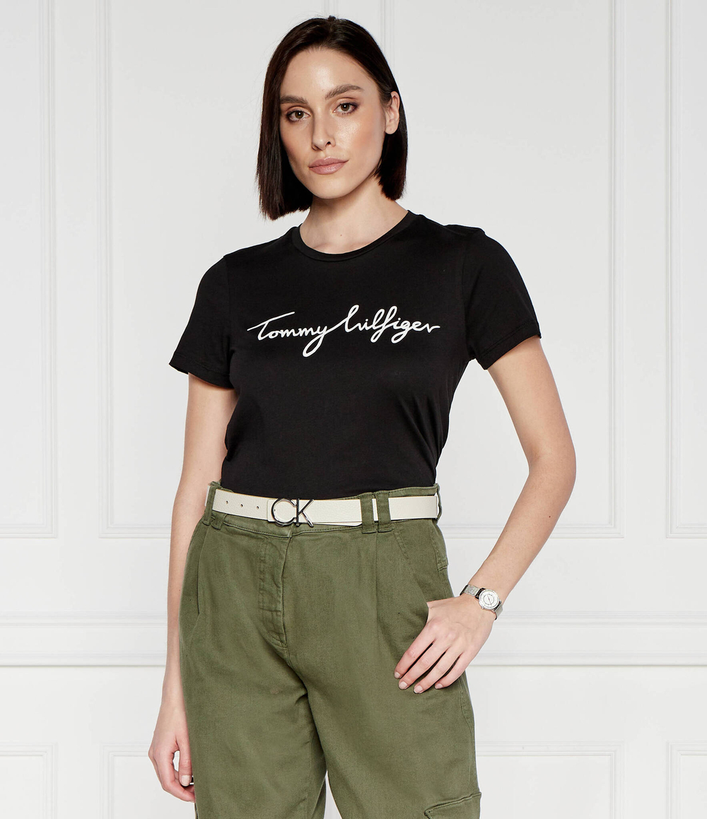 Футболка REG C-NK SIGNATURE Tommy Hilfiger - черный(WW0WW41674)