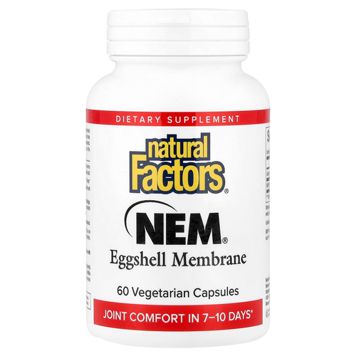 Natural Factors, NEM, натуральная оболочка из яичной скорлупы, 60 вегетарианских капсул
