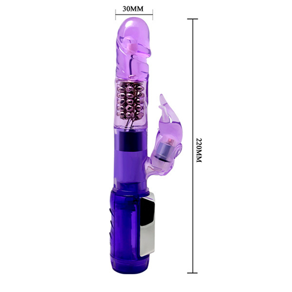 Фиолетовый вибратор-кролик 22см Baile Passionate Baron BW-037301