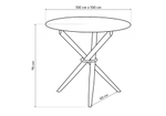 Стол стеклянный Woodville Rock 100х75 white, black, ножки черные