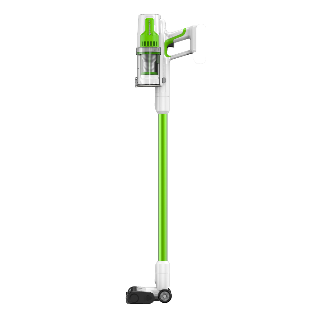 Пылесос вертикальный акк. Greenworks SV24532, 24V, б/щет, 350 Вт, 21 кПа, электрощетка, 3 насадки, LED, белый+зеленый, без АКБ с ЗУ (4702007)