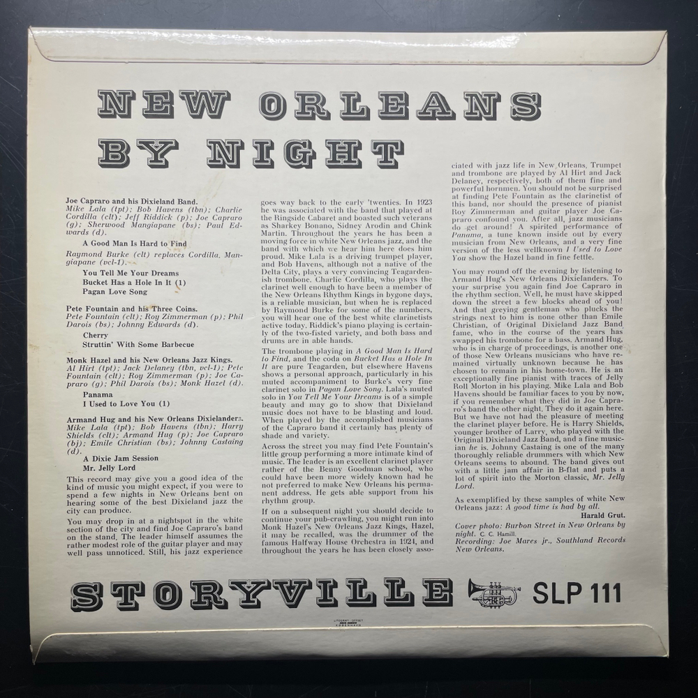 Joe Capraro, Pete Fountain And His Three Coins, Armand Hug, Monk Hazel And His New Orleans Jazz Kings ‎– New Orleans By Night (Дания)