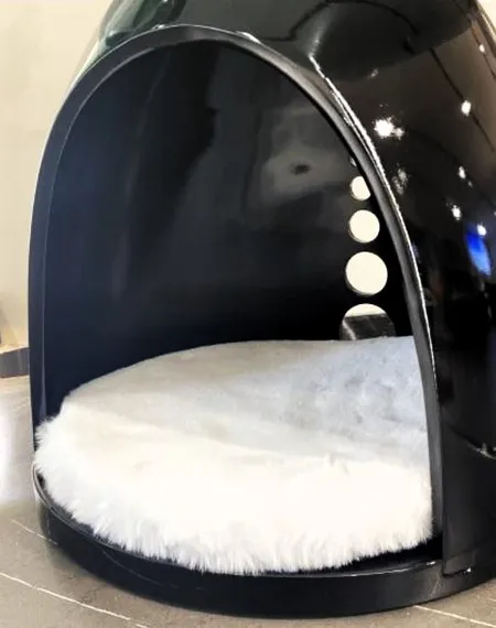 Столик журнальный с домиком Cat House черный глянец
